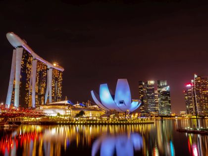 Marina Bay Sands om aftenen