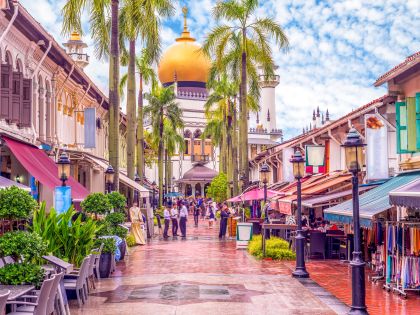 Kampong Glam med farverige bygninger